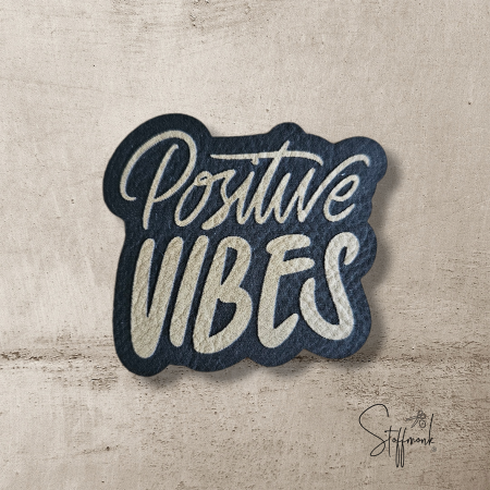 Label  " Positive Vibes - OUTLINE " -  ca. 5 cm  hoch - Kunstleder ++ Farbauswahl ++